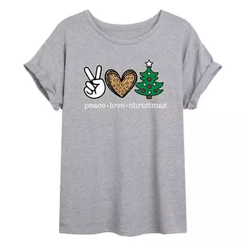 Детская футболка большого размера с рождественским рисунком Peace Love Licensed Character