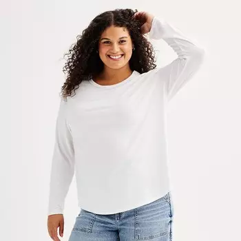 Детская футболка большого размера SO с круглым вырезом и длинными рукавами, цвет Modern White