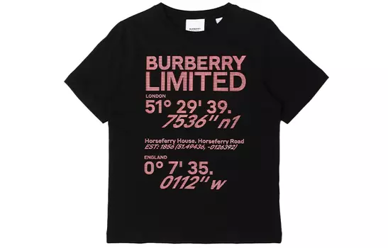 Детская футболка Burberry, цвет Black