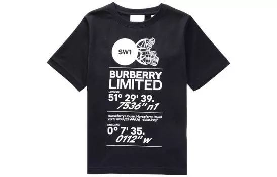 Детская футболка Burberry, цвет Black