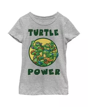 Детская футболка «Черепашки-ниндзя» для девочек «Turtle Power Circle» Nickelodeon