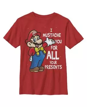 Детская футболка Christmas Mario Mustache For Presents для мальчика Nintendo