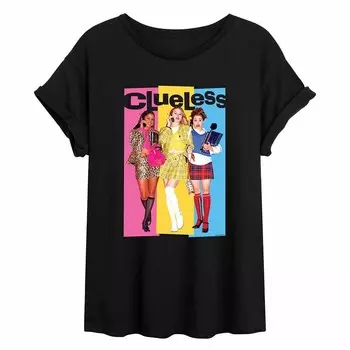 Детская футболка Clueless с цветными блоками и струящимся рисунком Licensed Character, черный