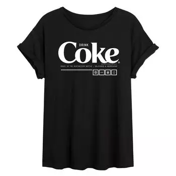 Детская футболка Coca-Cola Drink Coke с рисунком Flowing Coke Licensed Character, черный