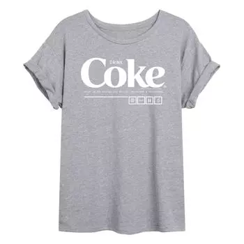Детская футболка Coca-Cola Drink Coke с рисунком Flowing Coke Licensed Character, серый