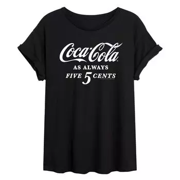 Детская футболка Coca-Cola Five Cents с струящимся рисунком кока-колы Licensed Character, черный