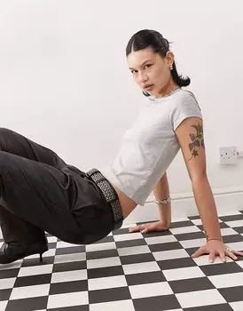 Детская футболка COLLUSION серого меланжевого цвета