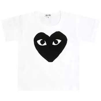 Детская футболка Comme des Garons PLAY с логотипом Big Heart, цвет Белый