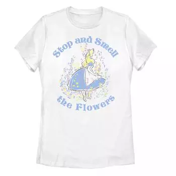 Детская футболка Disney «Алиса в стране чудес: Алиса, остановись и понюхай цветы» с рисунком Disney