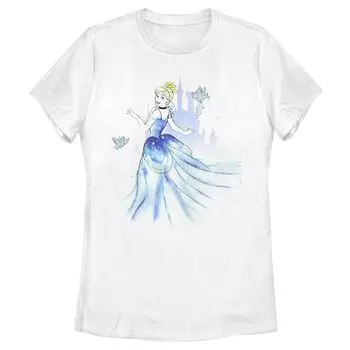 Детская футболка Disney Cinderella Birds & Castle с акварельным рисунком Licensed Character