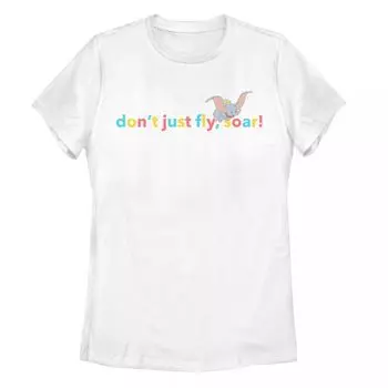 Детская футболка Disney Dumbo Don't Just Fly Soar с типографским рисунком Licensed Character, белый