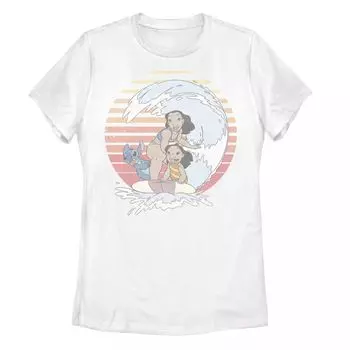Детская футболка Disney Lilo & Stitch 626 Stitch Day в стиле ретро с радужным портретом Licensed Character, белый