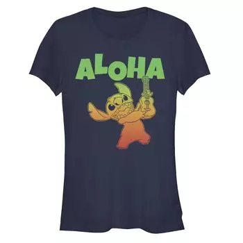 Детская футболка Disney Lilo & Stitch Aloha с градиентным портретным рисунком и укулеле Licensed Character