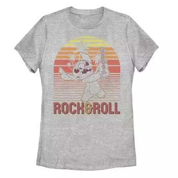 Детская футболка Disney Lilo & Stitch в полоску с надписью «Rock & Roll» в ретро-стиле Licensed Character