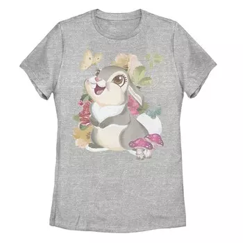 Детская футболка Disney's Bambi Thumper с винтажным цветочным рисунком и портретным рисунком Licensed Character, цвет Athletic Heather
