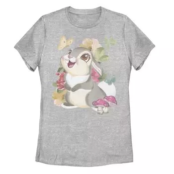 Детская футболка Disney's Bambi Thumper с винтажным цветочным рисунком и портретным рисунком Licensed Character