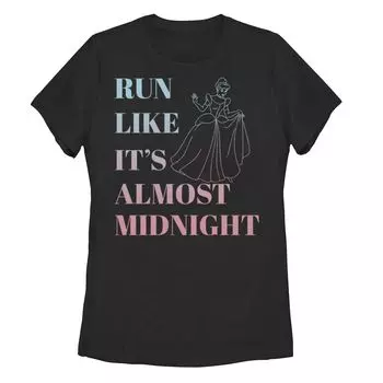 Детская футболка Disney's Cinderella Run Like Midnight с рисунком омбре Licensed Character, черный