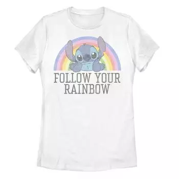 Детская футболка Disney's Lilo & Stitch Pride Follow Your Rainbow с рисунком Licensed Character