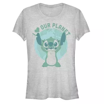Детская футболка Disney's Lilo & Stitch с рисунком I Love Our Planet Stitch, цвет Athletic Heather