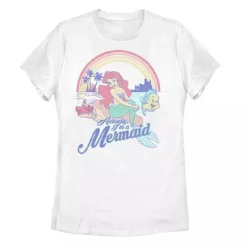 Детская футболка Disney's Little Mermaid с пастельным радужным рисунком в стиле ретро Licensed Character