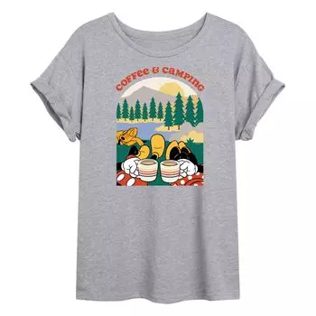Детская футболка Disney's Mickey Mouse & Friends с струящимся графическим рисунком Coffee Camping Licensed Character