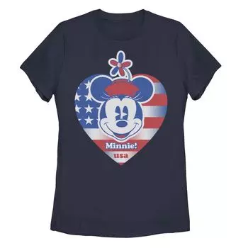 Детская футболка Disney's Minnie Mouse с рисунком «Патриотическое сердце и Минни» Licensed Character