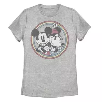 Детская футболка Disney's с круглым рисунком Микки Мауса и Минни Маус в стиле ретро Licensed Character