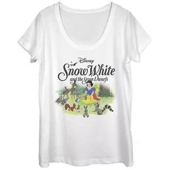Детская футболка Disney's Snow White Friends с круглым вырезом «Друзья животных» Licensed Character