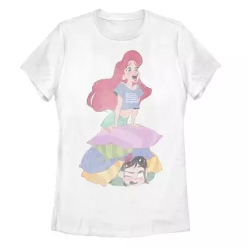 Детская футболка Disney's Wreck It Ralph 2 Vanellope и Ariel с рисунком ворса подушек Licensed Character