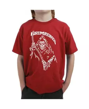 Детская футболка для мальчика с рисунком Word Art - Мрачный Жнец LA Pop Art