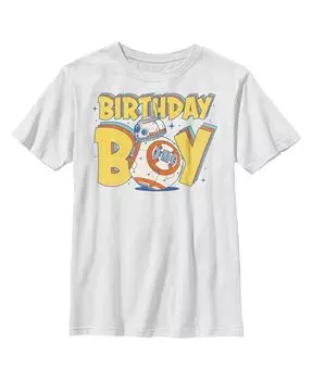 Детская футболка для мальчика Звездные войны BB-8 для именинника Disney Lucasfilm, белый