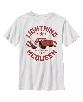 Детская футболка для мальчиков с автомобилями Lightning McQueen Drag Racing Disney Pixar
