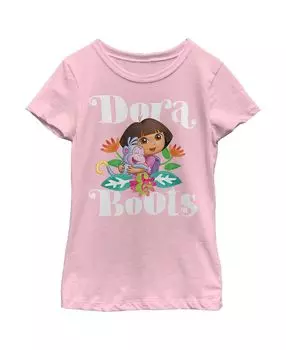 Детская футболка «Дора-исследовательница» для девочек с объятиями Доры и сапогами Nickelodeon