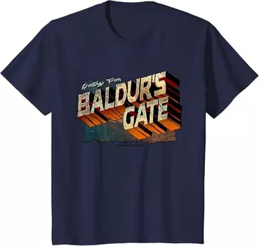 Детская футболка Dungeons & Dragons Greetings from Baldur's Gate, темно-синий