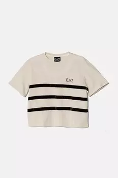 Детская футболка EA7 Emporio Armani, бежевый