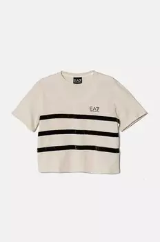 Детская футболка EA7 Emporio Armani, бежевый