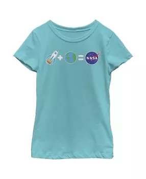 Детская футболка Emoji Shuttle для девочек, Земля, Космическое уравнение NASA