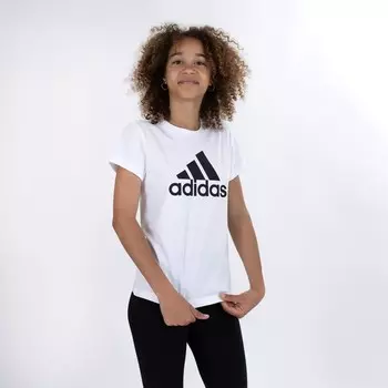 Детская футболка Essentials с большим логотипом Adidas, черный