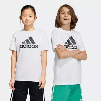 Детская футболка Essentials с большим логотипом Adidas, черный
