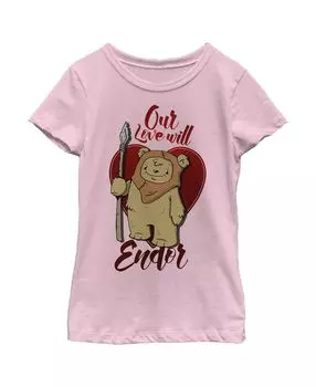 Детская футболка Ewok Love Will Endor со звездными войнами на День святого Валентина для девочек Disney Lucasfilm