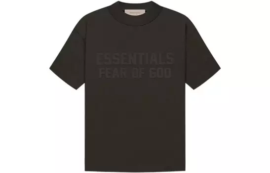 Детская футболка Fear Of God Essentials, серый/черный