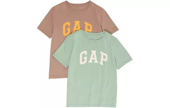 Детская футболка Gap, цвет Set of 2 (beige blue combination)