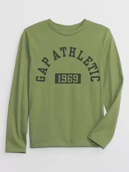 Детская футболка Gap, зеленый