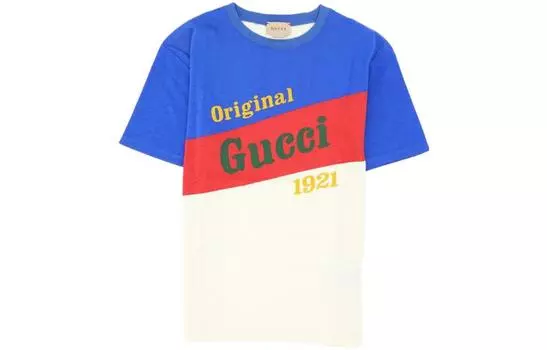 Детская футболка Gucci, синий/белый/красный