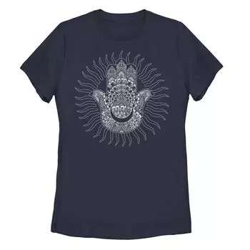 Детская футболка Hamsa Moon Sun с геометрическим рисунком и графическим рисунком, темно-синий