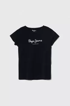 Детская футболка HANA GLITTER Pepe Jeans, темно-синий