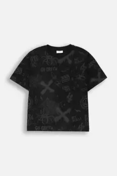 Детская футболка из хлопка крокодила Coccodrillo, черный