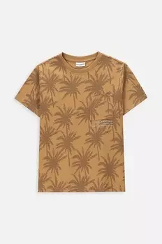 Детская футболка из хлопка крокодила Coccodrillo, коричневый