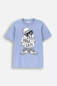 Детская футболка из хлопка крокодила Coccodrillo, синий