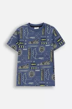 Детская футболка из хлопка крокодила Coccodrillo, темно-синий